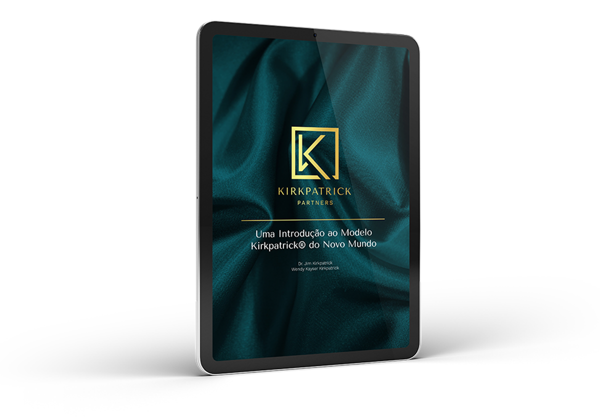 Capa do e-book Uma Introdução ao Modelo Kirkpatrick do Novo Mundo, com fundo verde.